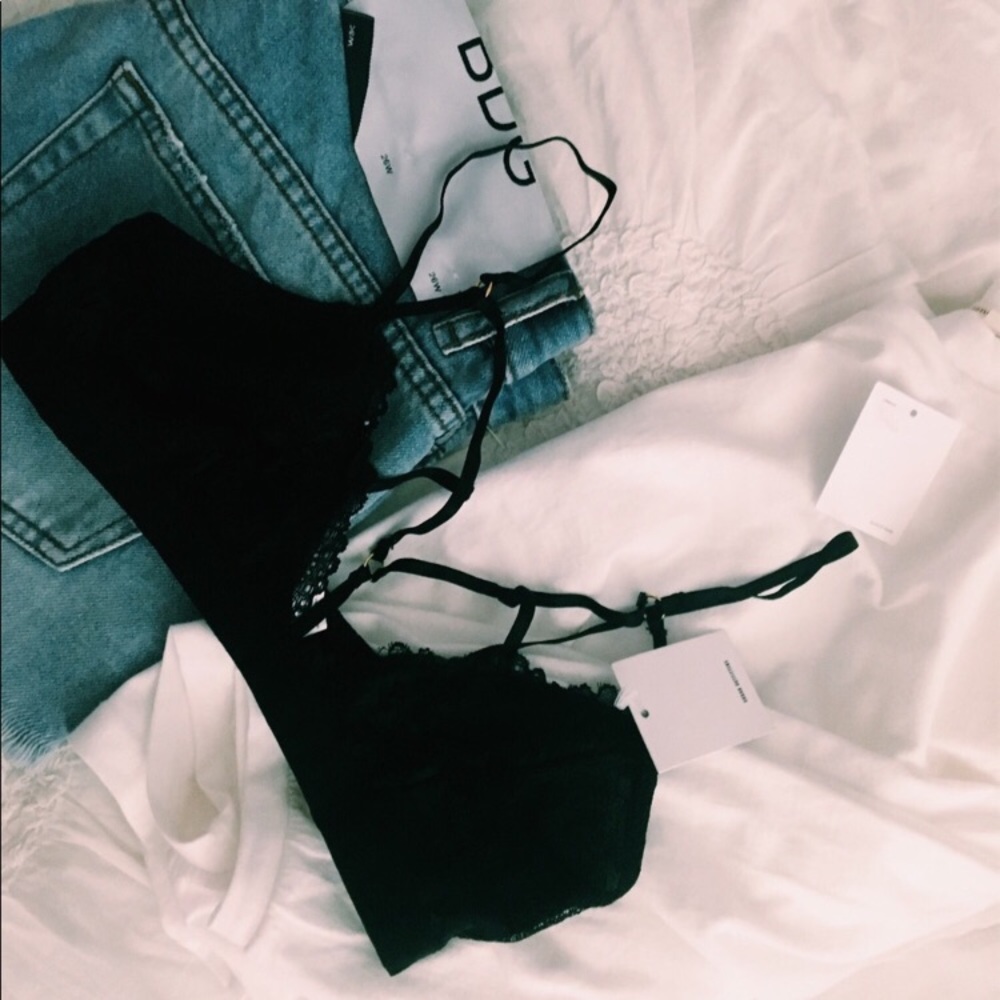 NWT Out From Under Caged Black Lace Bralette